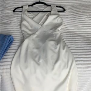 Snatched off white dress